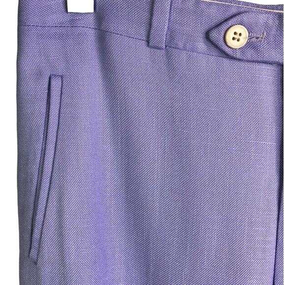 Barry Bricken Pants Womens Sz US 12 Lavender Wool Classic Trouser Pleated Front - Picture 5 of 8